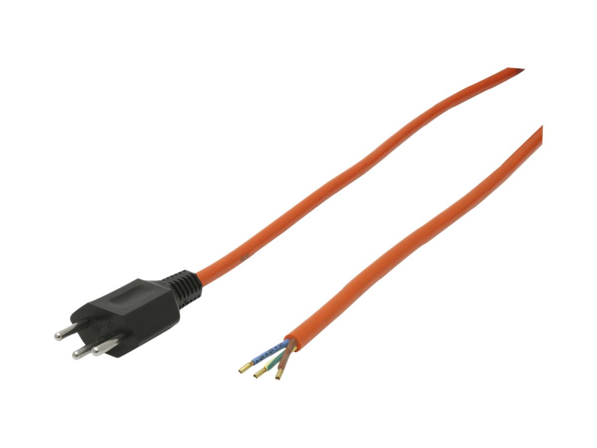 Anschlusskabel MH 3×1.5mm² 3m PUR Stecker T12 angespritzt orange