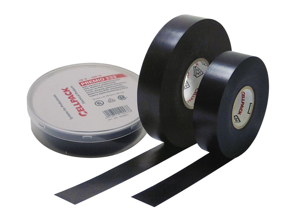 Isolierband Premio 233 Cellpack 0.18×19mm×20m schwarz