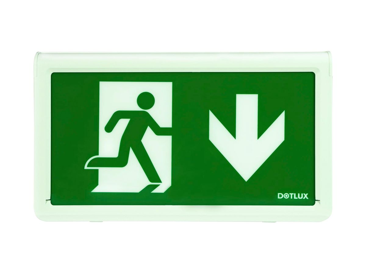 LED-Rettungszeichenleuchte DOTLUX EXITflat IP40 Aufbau/Einbau