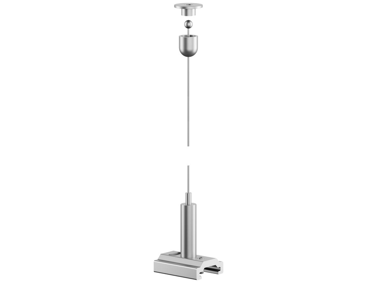 Seilabhängung Sylvania ONETRACK Aluminium/Stahl 3000mm Silber