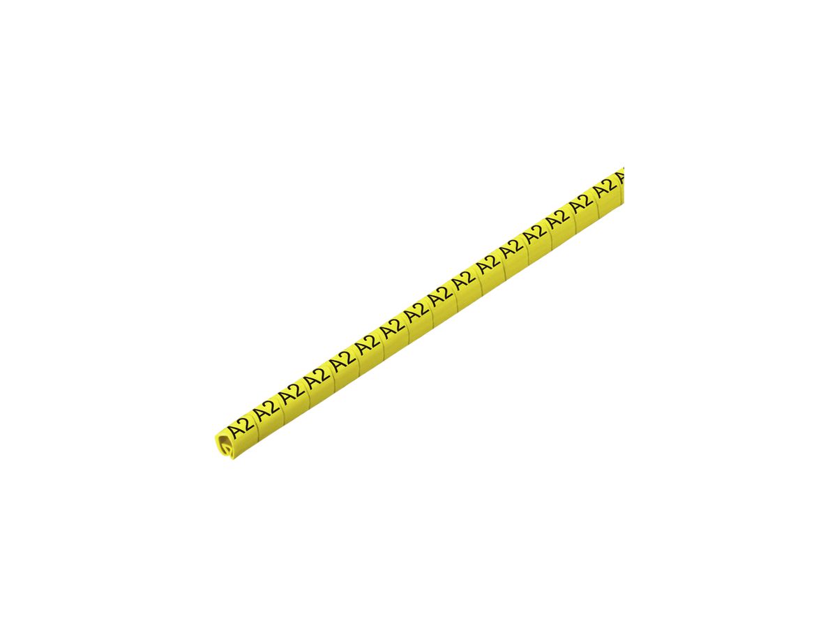 Leitermarkierer Weidmüller CLI C CD für Ø3…5mm 6×4.2mm Aufdruck: A2, gelb