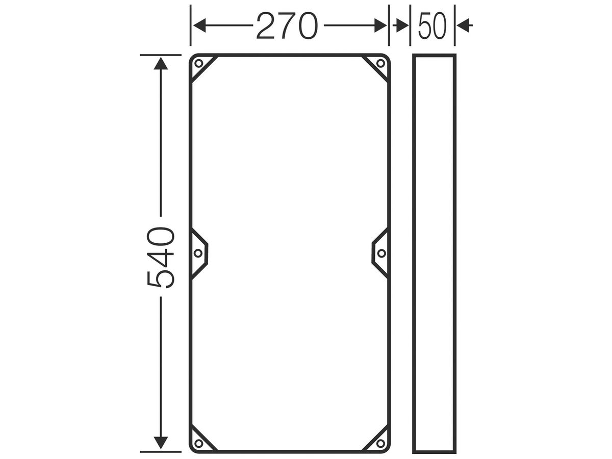 Zwischenrahmen Hensel Gr.3 270×540×50mm