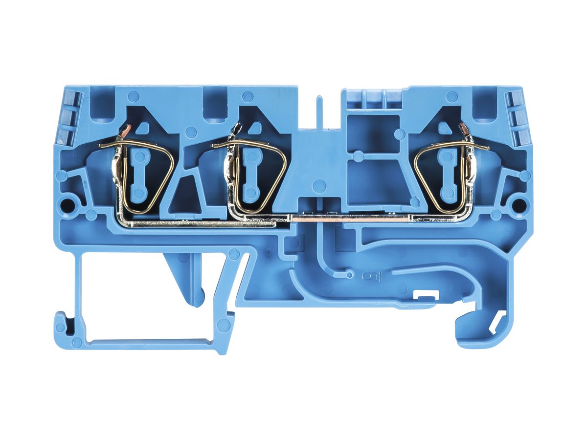 Durchgangs-Reihenklemme WKFN 0.13…6mm² 32A 800V 3×Federz.1 Et.Hutsch.TH35 hbl