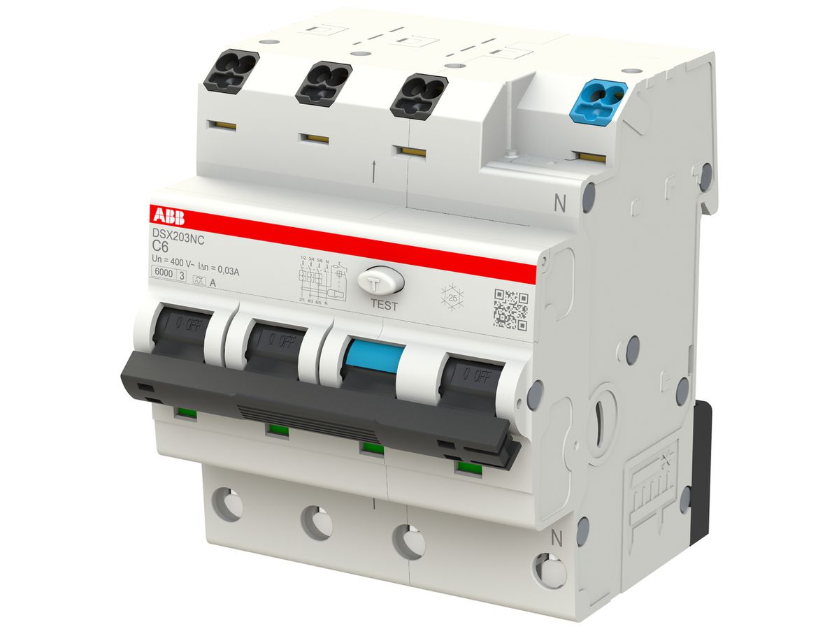 FI/LS-Schalter ABB FlexLine 3LN 400V C 6A 0.03A Typ A 6kA 4TE