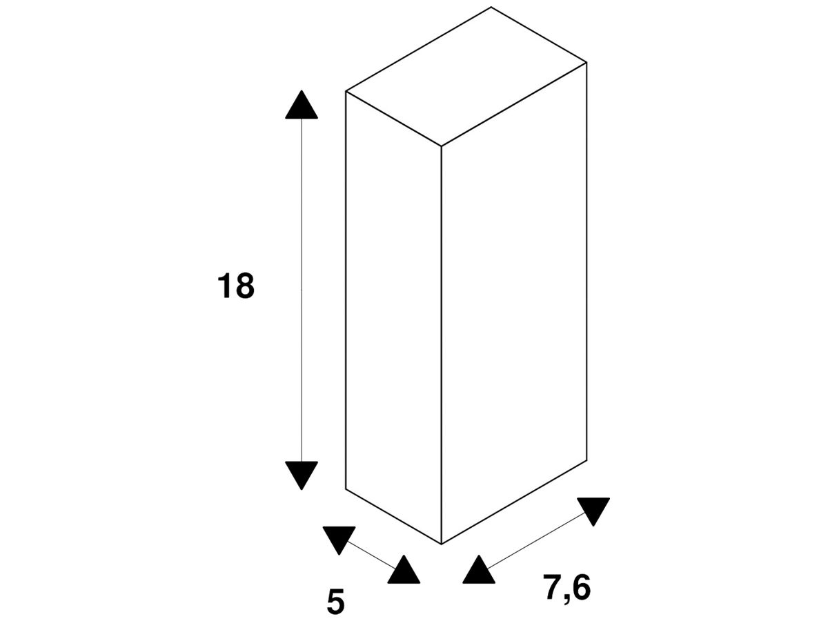 Einlassgehäuse SLV für EB-Wandleuchte NOTAPO, 180×76×50mm, schwarz
