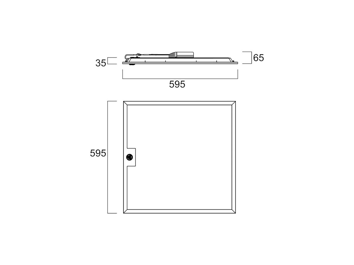 LED-Panelleuchte Sylvania Quantum SEN 28W 4300lm 3000K IP54 DIM 595×595 weiss