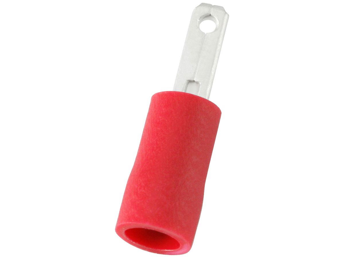 Stiftkabelschuh Ferratec teilisoliert PVC flach 4.8×0.8mm 0.5…1mm² rot