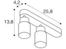 Spot SLV PURI 2.0 Tube CW GU10 2×6W DIM 258×42×138mm weiss