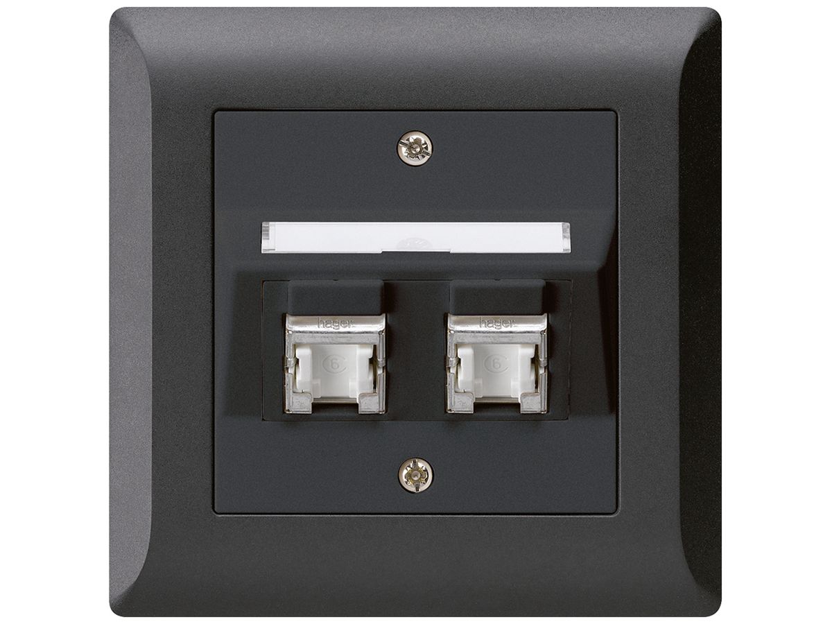 UP-Dose kallysto.line C Kat.6 2RJ45/s schwarz