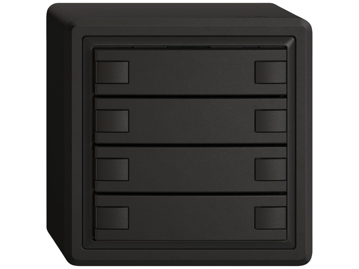 AP-KNX-Taster RGB EDIZIO.liv SNAPFIX® Temperaturfüh.o.LED 4×Taste 2-Tbed.sz