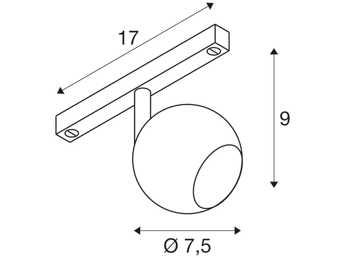 LED-Spot SLV LIGHT EYE 2.0 10W 1150lm 2700K MB DALI AD1PH 170×75×90mm schwarz