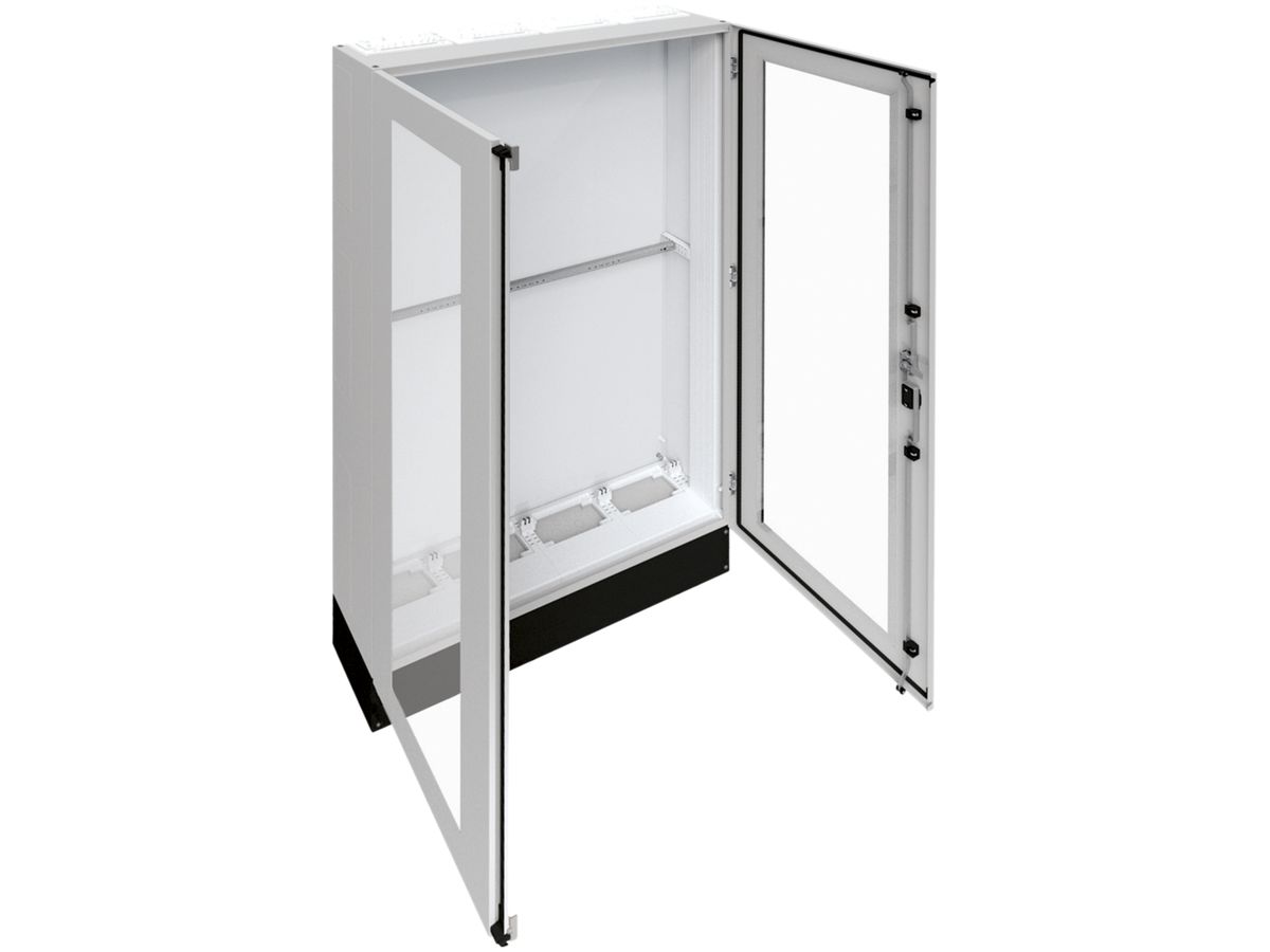 Schrank Hager univers SKII 1850×1050×275mm mit Sockel 200mm+Tür transparent IP55