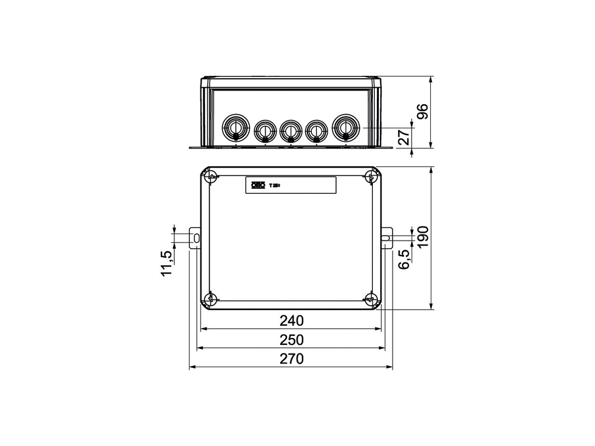 Kabelabzweigkasten Bettermann E30-E90 Doppelklemmen 240×190×95mm 5x16mm² or