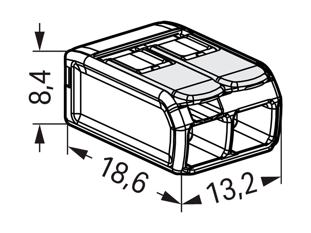 Verbindungsklemme WAGO 221 2×0.2…4mm² Hebel 24.5A 440V grau transparent
