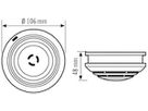 Rauchmelder ESYLUX Protector K 230V 48mm Ø106mm 5 Jahre Garantie weiss