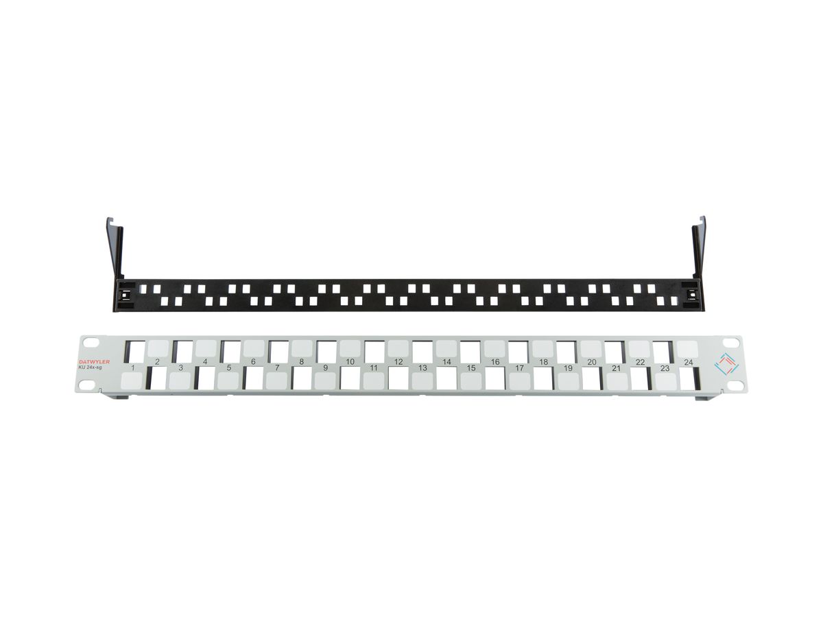 Patchpanel Dätwyler 19" 1HE leer KU 24x-sg, lichtgrau