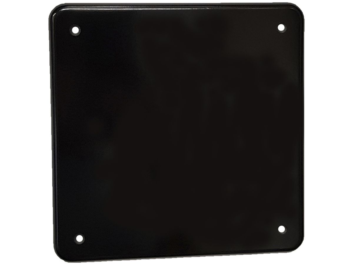 Deckplatte 2×2 4 Befestigungslöcher schwarz