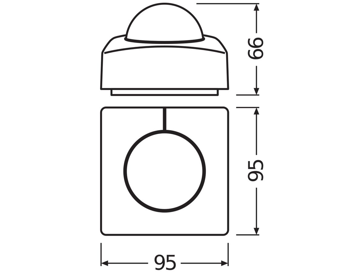 AP-Präsenzmelder LEDVANCE HIGHBAY IP54 AC 1W 95×95×65mm