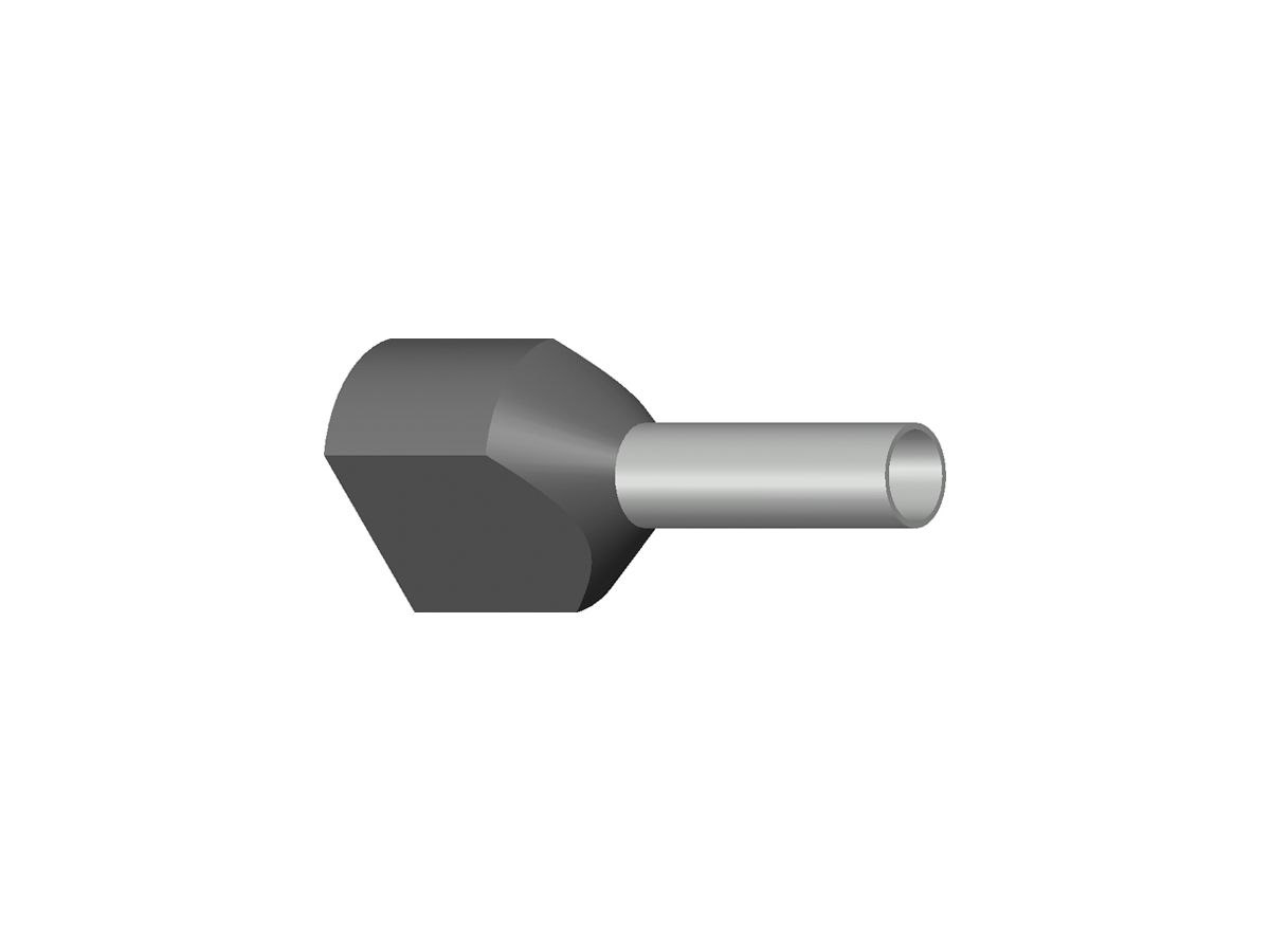Zwillings-Aderendhülse isoliert 2×2.5mm²/9mm grau