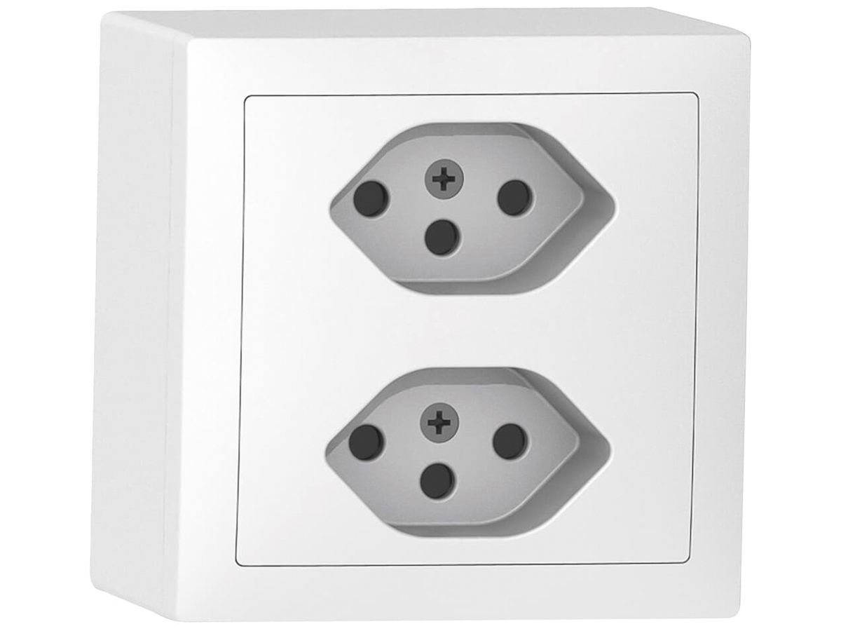 AP-Steckdose Sidus 2×T13 weiss
