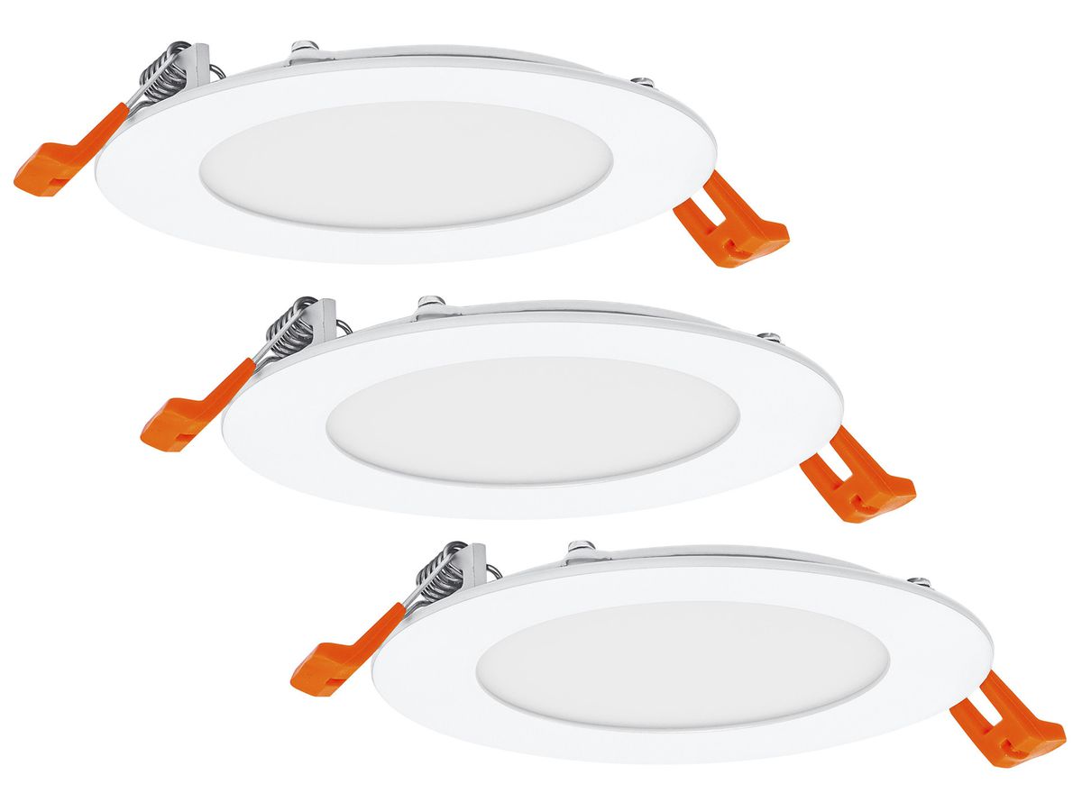 EB-LED-Downlight LDV DL SET SLIM 8W 550lm 3000K Ø120mm weiss 3 Stück