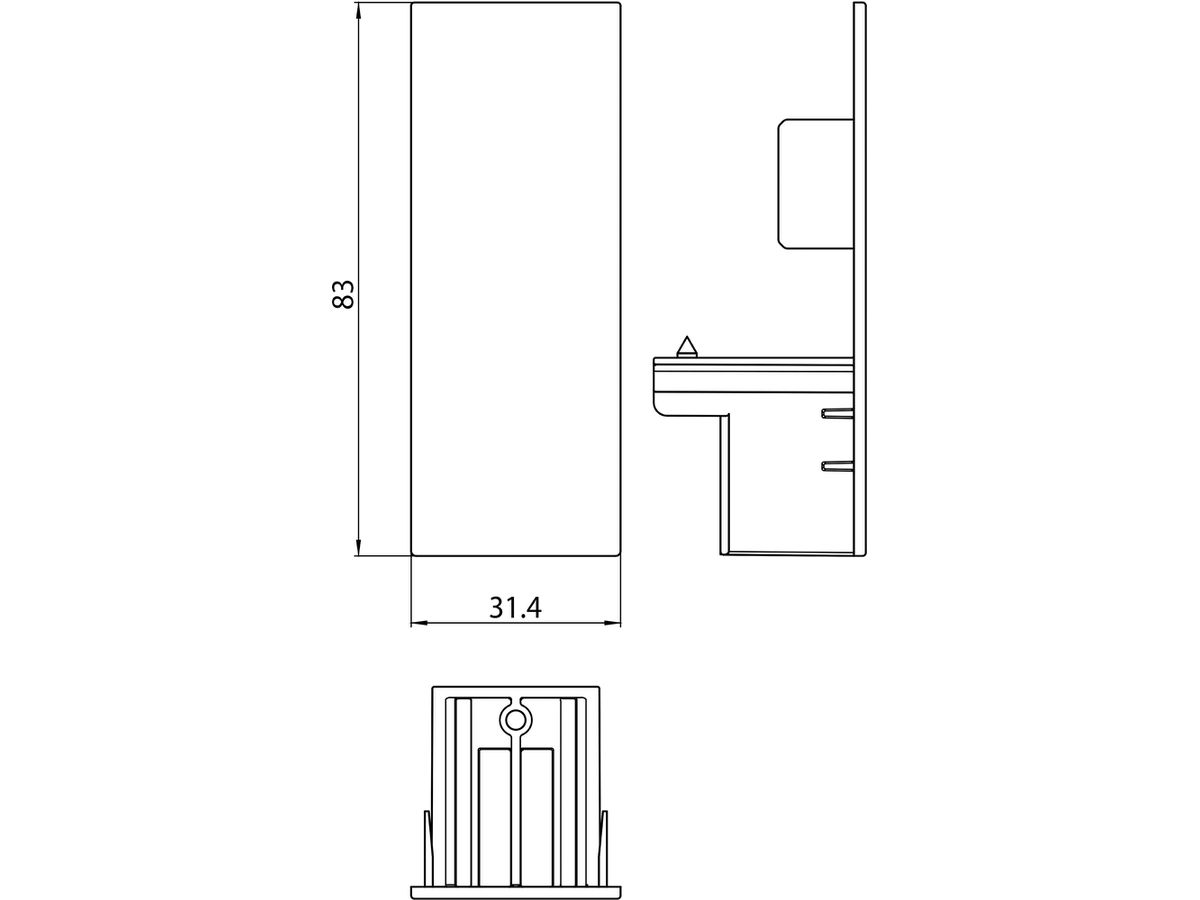 Endkappe Sylvania Lytespan H 83×31.4mm Kunststoff weiss