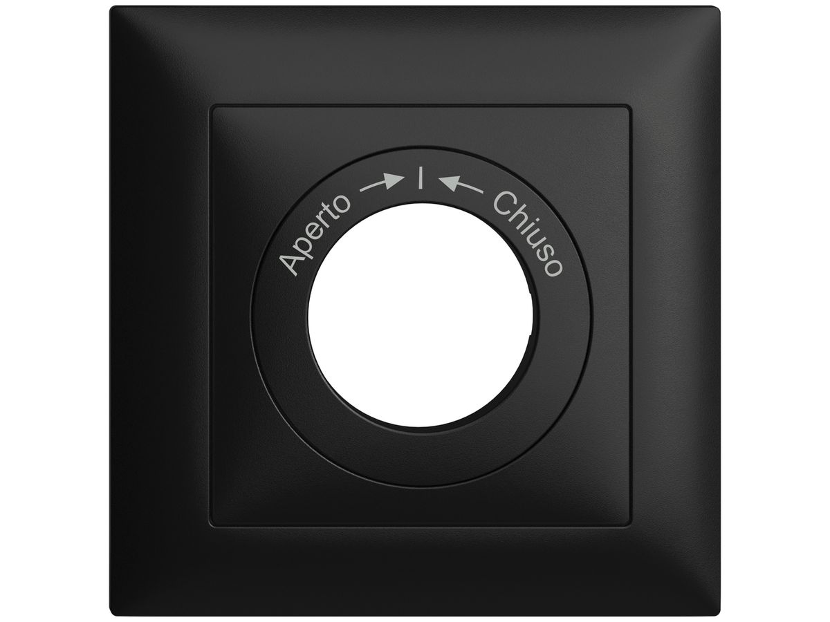 Frontset Aperto->I<-Chiuso EDIZIOdue schwarz 88×88mm für Schlüsselschalter