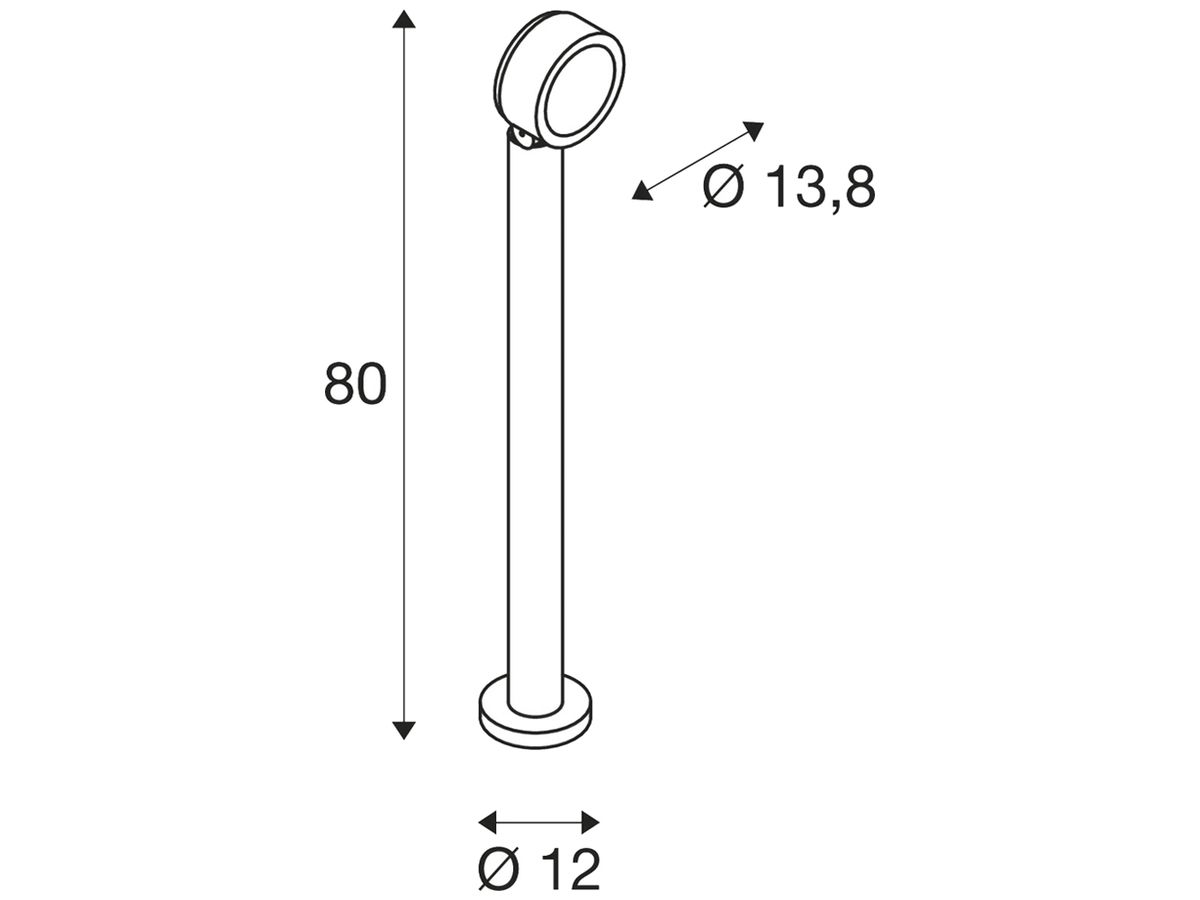 LED-Pollerleuchte SLV ESKINA POLE 80 14.5W 3000/4000K 1000lm IP65 anthrazit