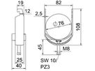 Schnellverleger BET 2056 U-Fuss Kunststoff 70…76mm 1×Kabel Stahl tfZn