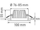 EB-LED-Spot Stato 10.5W 230V 960lm 3000K Loch-Ø80mm weiss 60°