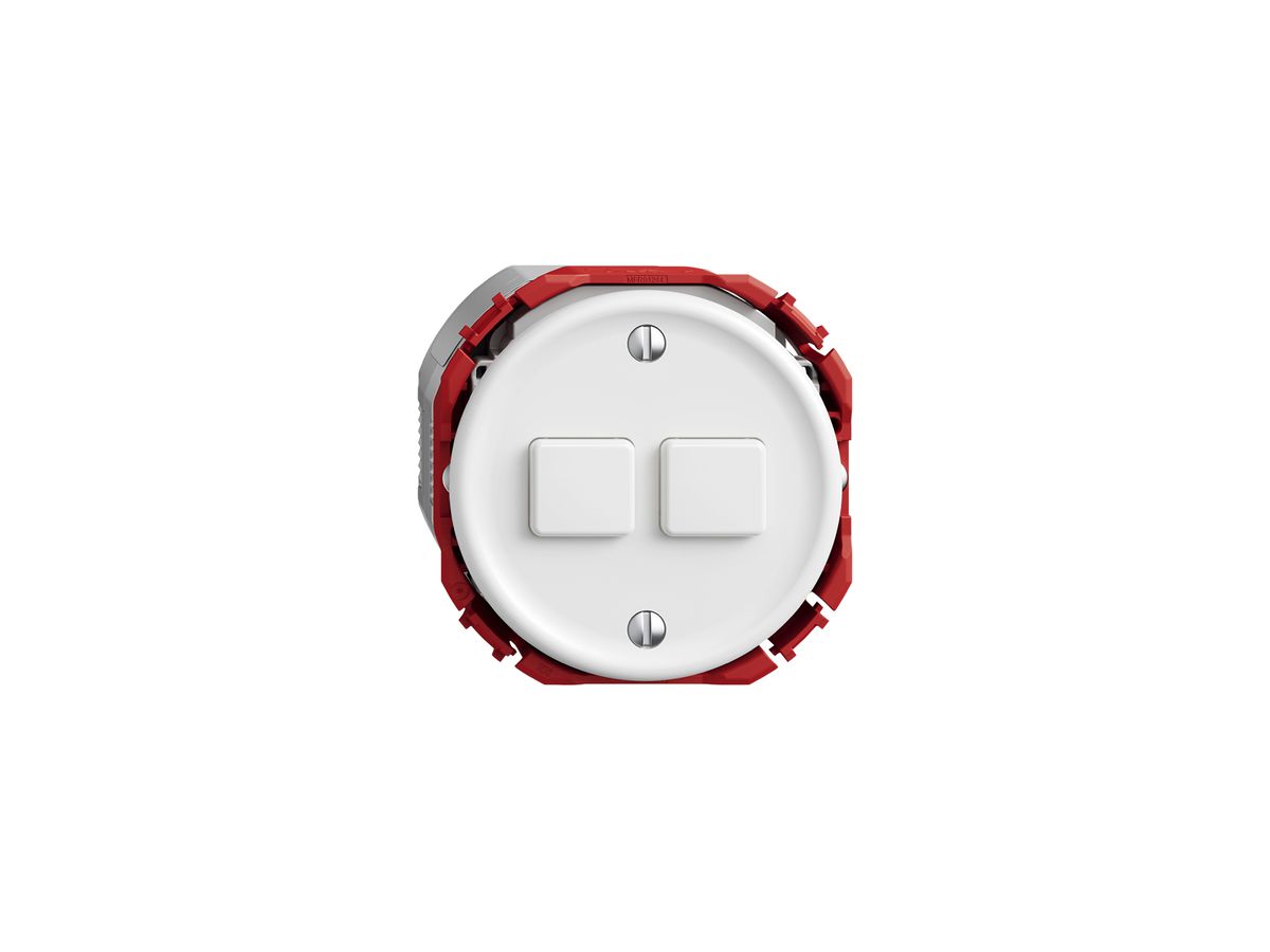 Druckschalter STANDARDdue Wiser SNAPFIX® m.Nebenstelle 2T 2B weiss