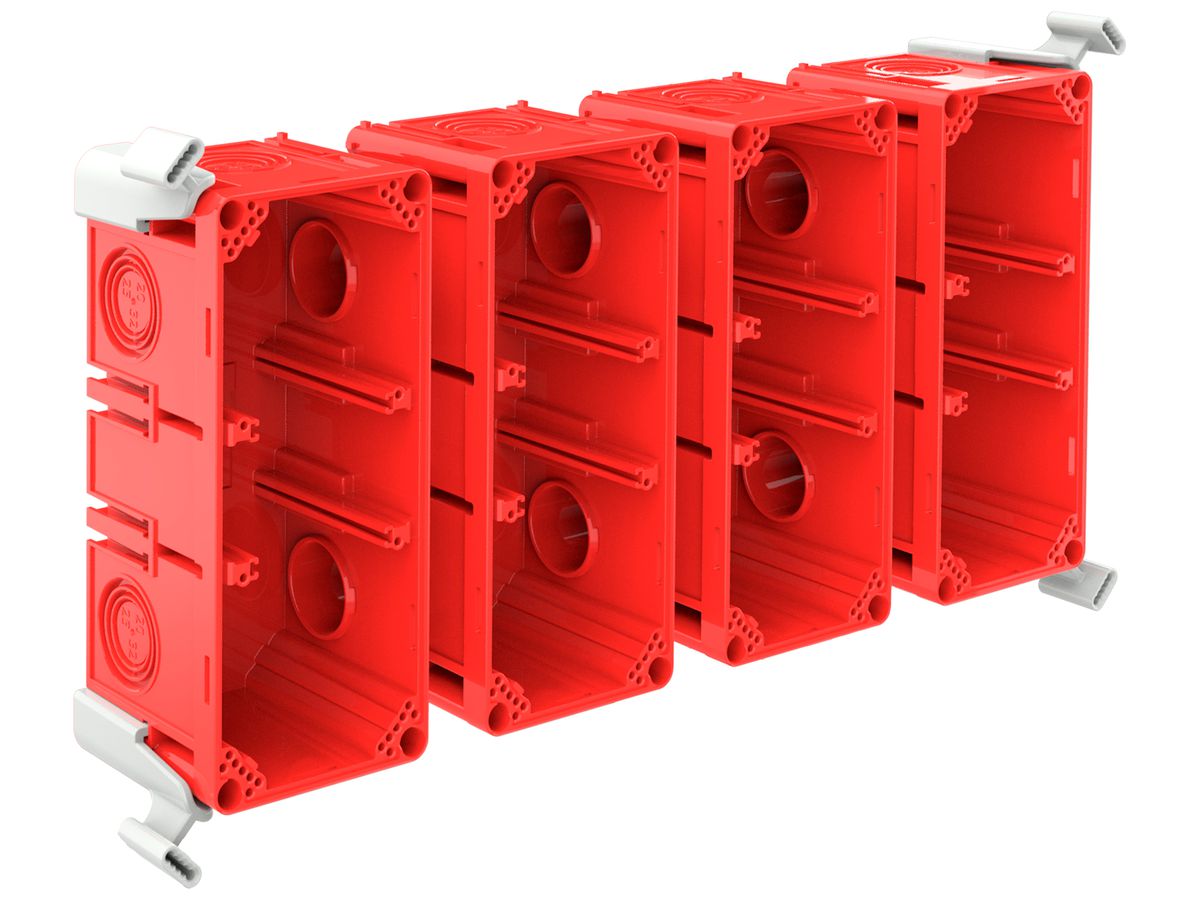 Einlasskasten CRALLO-LEU 378×178×73mm 4×2 Halogenfrei rot