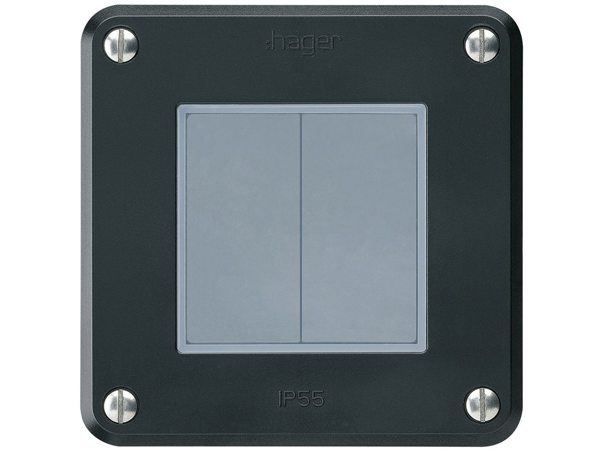 KNX-Taster Hager BA robusto A 2-fach 86×86mm schwarz