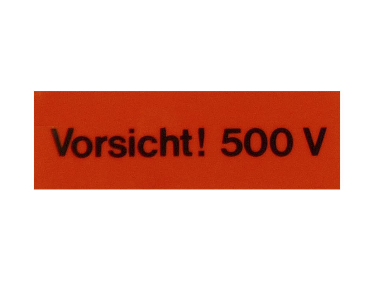 Warnschild Kunststoff 60×20mm rot/schwarz