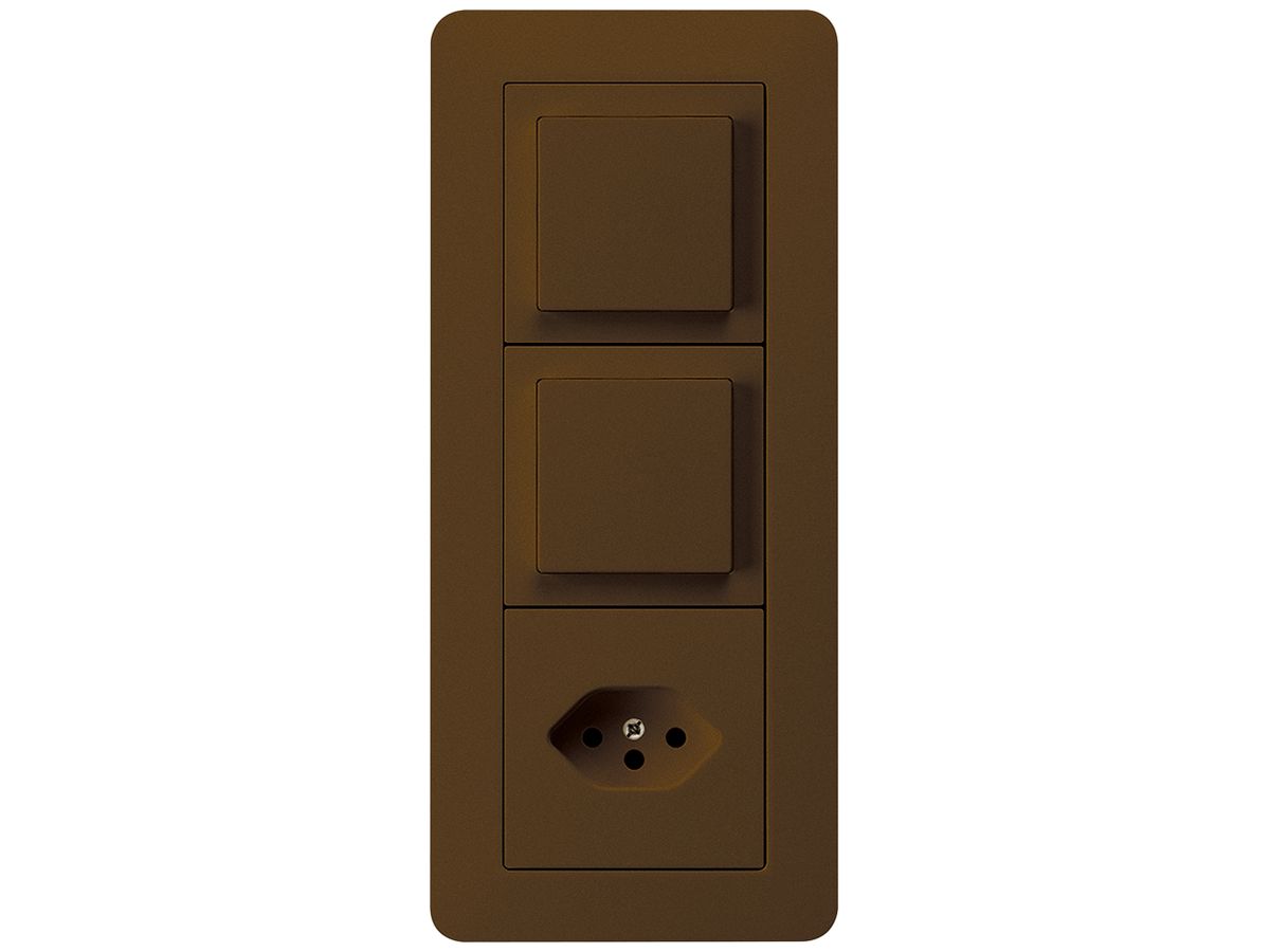 UP-Kombination kallysto.trend Gr.I-I-I vertikal 2×Schalter S3+Typ 13 braun