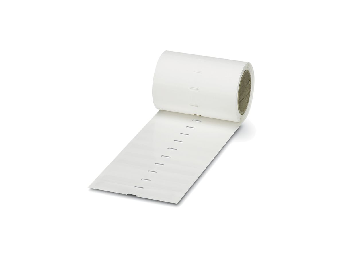 Etikettenrolle EML R weiss 40×8mm, selbstklebend