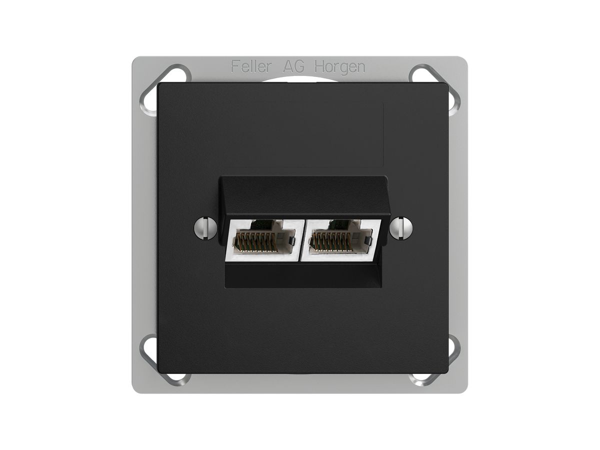 EB-Dose 2×RJ45/s 8P getr. EDIZIOdue schwarz ITplus