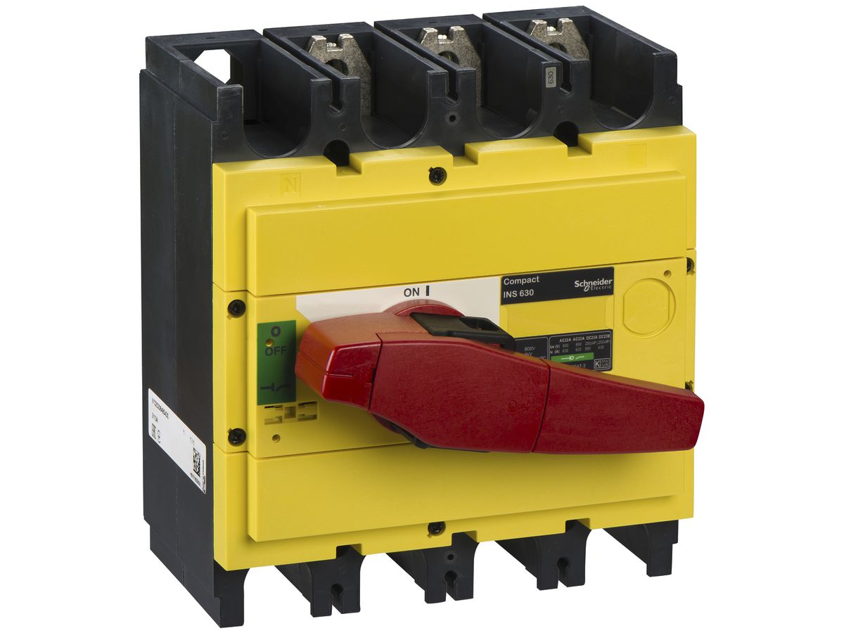 Lasttrennschalter Schneider Electric INS 3L 630A mit Drehgriff rot/gelb