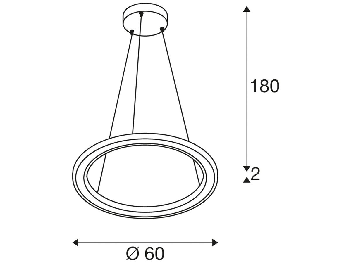 LED-Pendelleuchte SLV ONE FLAT 23W 1300lm 927/930 DIM Ø600 schwarz
