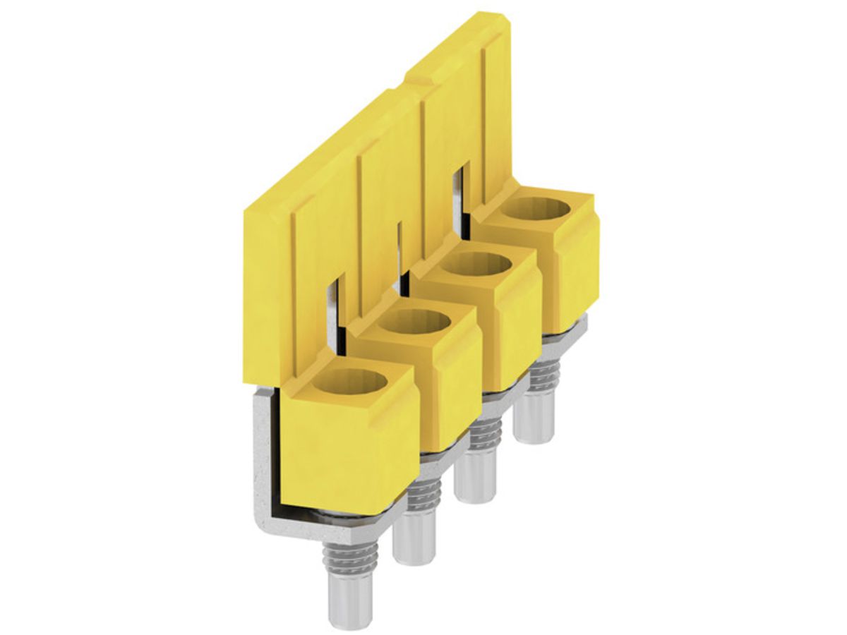 Querverbinder Weidmüller WQV 10/4 geschraubt 4L Raster 9.9mm isoliert 63A gelb