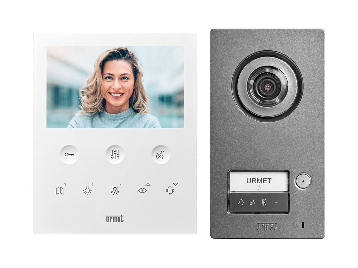 Türsprech-Set Video Plica Urmet 1×Ruftaste 2-Draht weiss