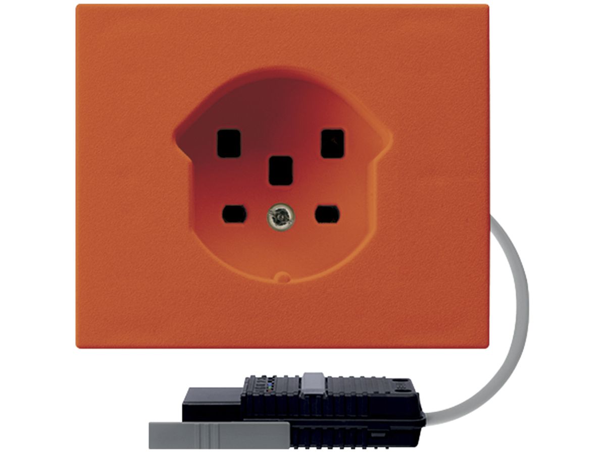 FLF-Steckdose HA Typ 25 mit Steckklemmen mit Rundkabel-Adapter orange