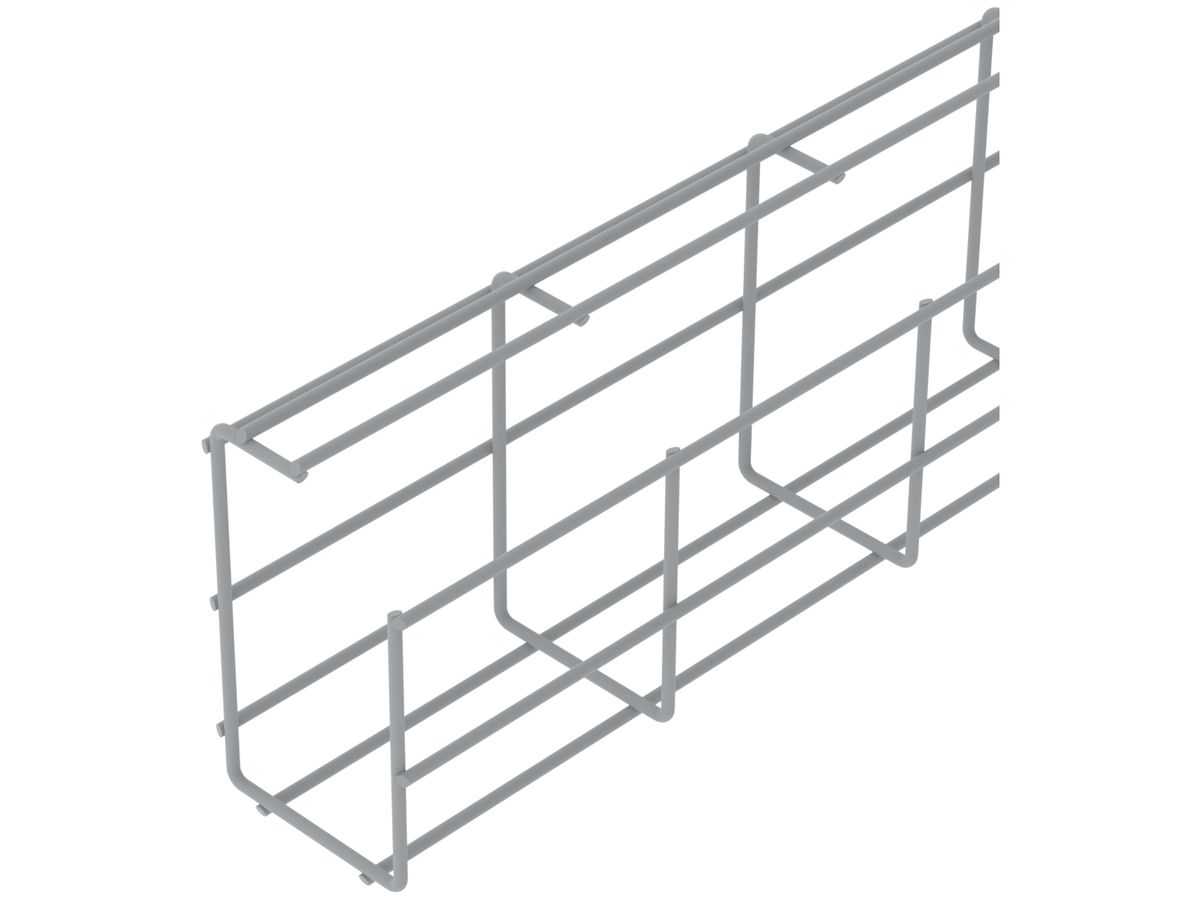 Gitterrinne Bettermann G-GR 125×75×3000mm, St, NG-10, halogenfrei, lichtgrau