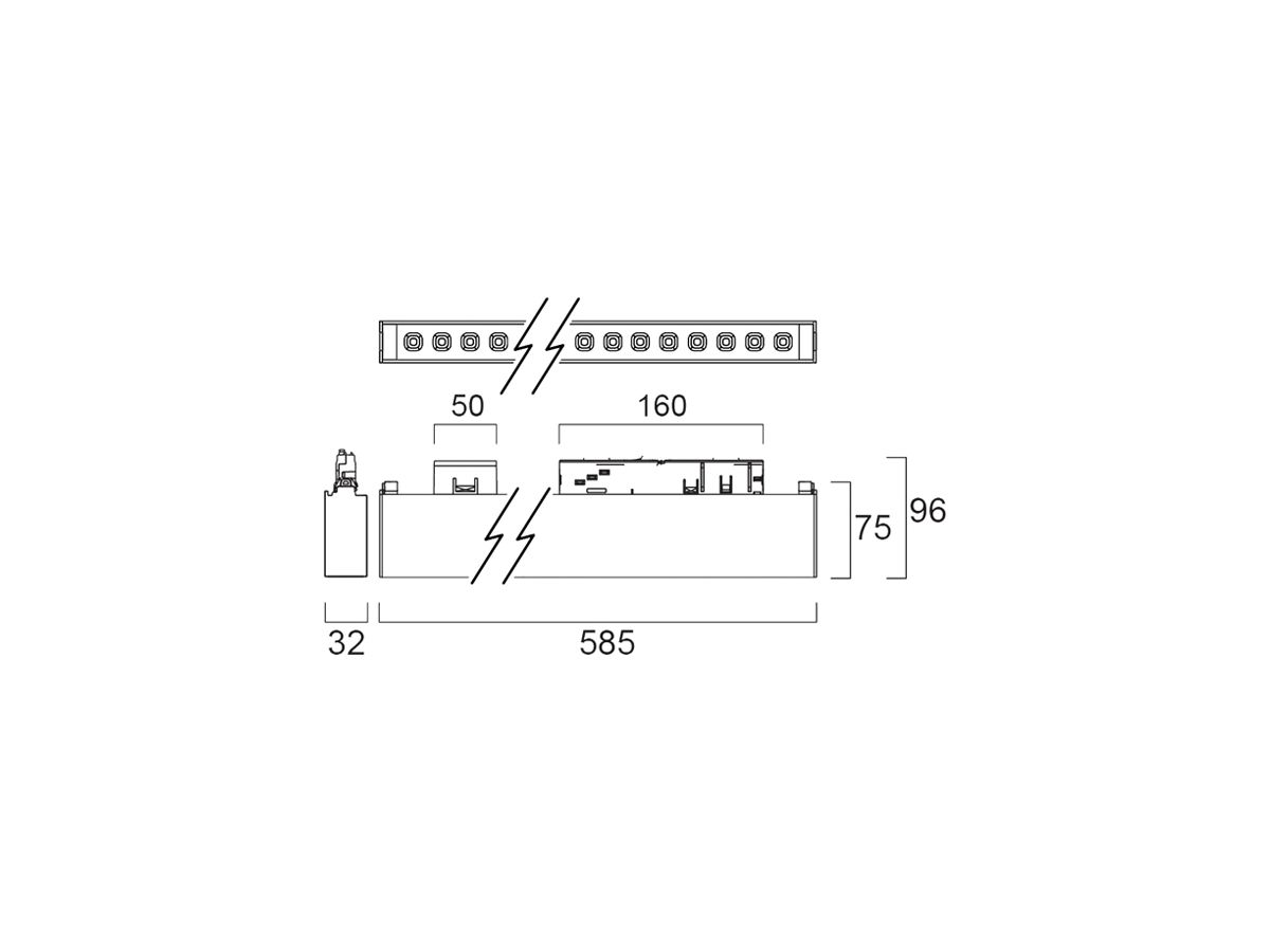 LED-Strahler Sylvania RAXA 10.6W 825lm 930 68° DALI AD3PH 585mm weiss
