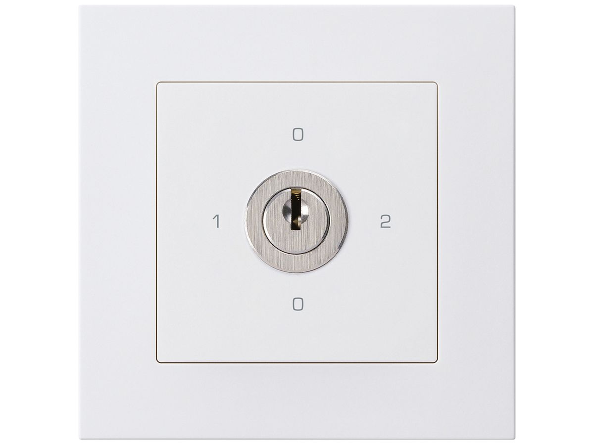 UP-Drehschalter kallysto.pro 2/1L weiss mit Schloss Kaba 8