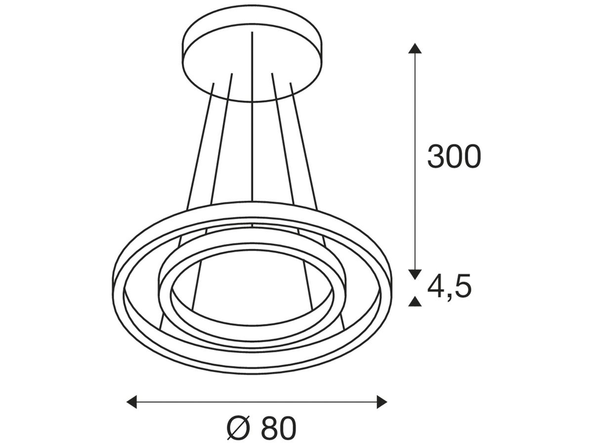 LED-Pendelleuchte SLV ONE DOUBLE UP/DOWN DALI 55W 2100lm 3000/4000K weiss