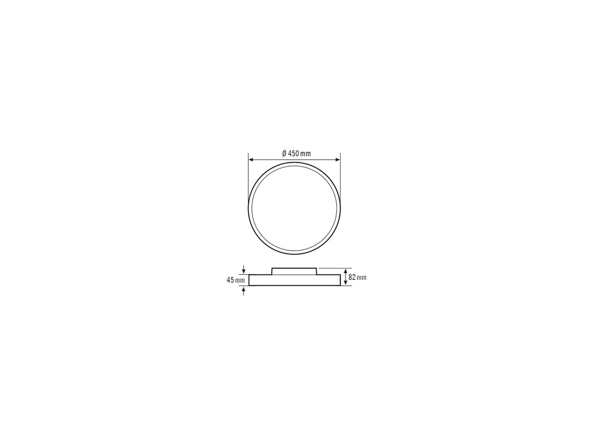 LED-Decken-/Wandleuchte ESYLUX SVENJA CL 450, 30W 2700…6500K 3400lm DALI-2