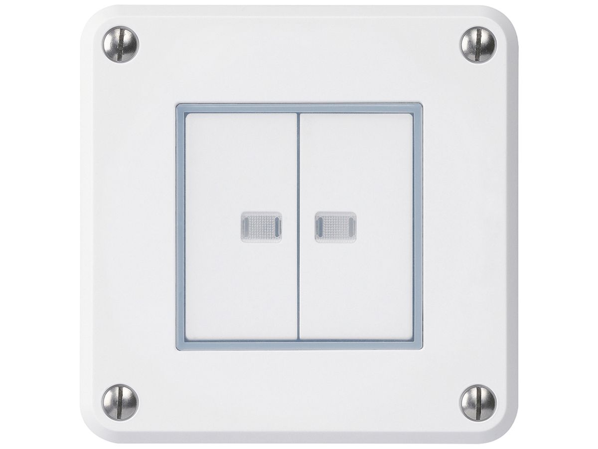 UP-Druckschalter robusto IP55 Schema 3/Drucktaster 2×beleuchtet weiss