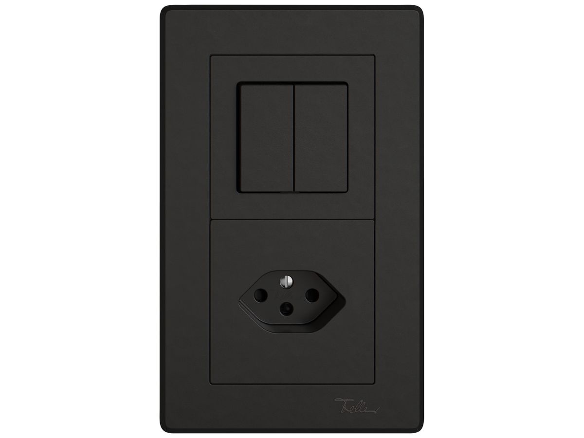 UP-Kombination EDIZIO.liv SNAPFIX® 2×1 156×96mm Schema 1/3+3/1L+1×T13 schwarz