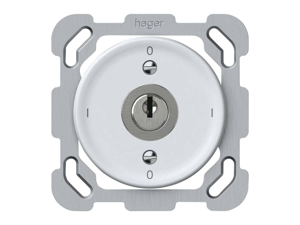 UP-Schlüsselschalter origin Ausschalter 0/1L 16A 250V 0-I-0-I 77×77mm weiss